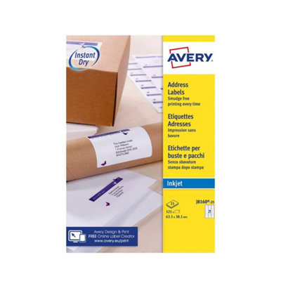 Avery Smudge free, Printable, Address Labels, Quick dry, 63.5 x 38.1 mm ...