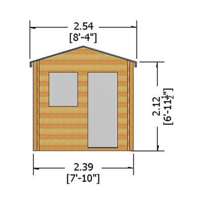 Avesbury 19 mm Log Cabin 8 x 6 Feet - 6