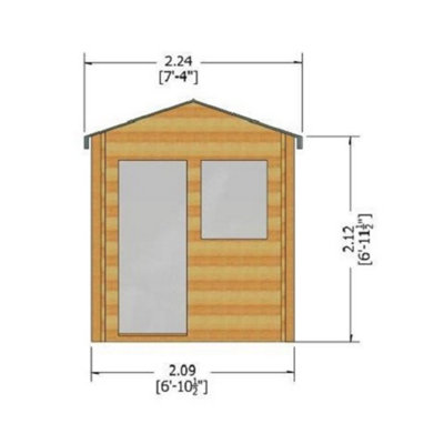 Avesbury Log Cabin Home Office Garden Room Approx 7 x 7 Feet - 4