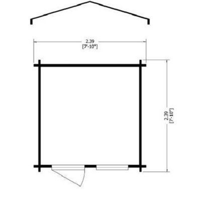 Avesbury Log Cabin Home Office Garden Room Approx 8 x 8 Feet - 4
