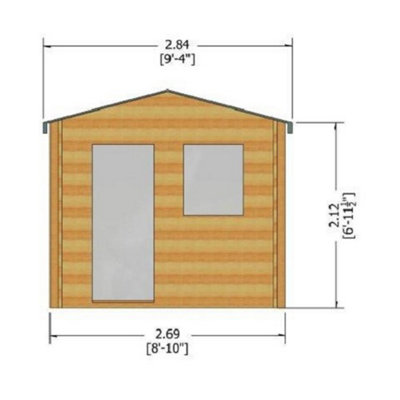 Avesbury Log Cabin Home Office Garden Room Approx 9 x 9 Feet - 4