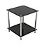 AVF 2-Tier Square Lamp Table (Black Glass & Chrome)