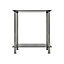 AVF 2-Tier Square Lamp Table (Black Glass & Chrome)