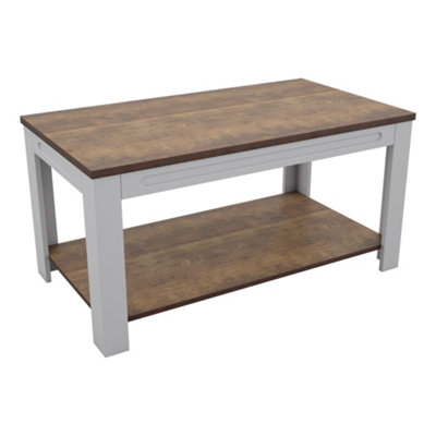 AVF  90cm x 50cm Whitesands Coffee Table (Satin Grey & Wood)