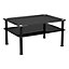 AVF Black Glass and Black Leg Coffee Table - 80 x 60cm