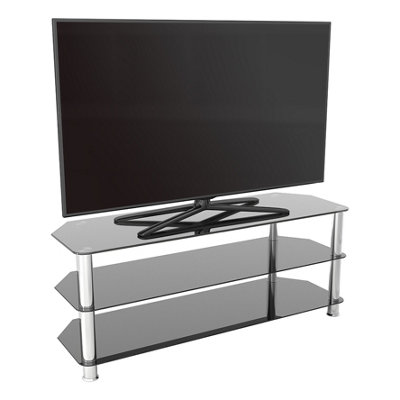 AVF Black Glass and Chrome 1.25m TV Stand