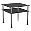 AVF Black Glass and Polished Leg Side Table