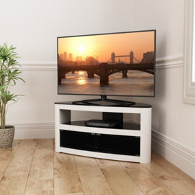 AVF Burghley Affinity Plus FS10BURXGW TV Stand for up to 50 inch TVs with Remote Friendly Doors - Gloss White