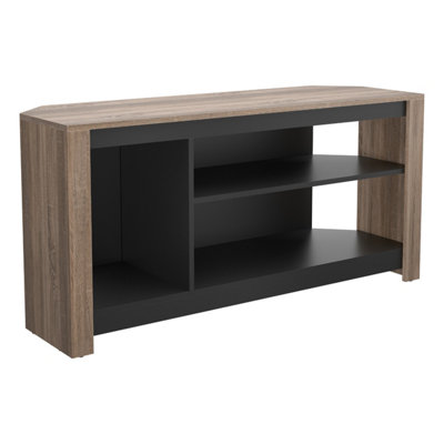 AVF CAG120GO Calibre Alto 1200 Corner TV Stand with Vertical Storage Rustic Oak