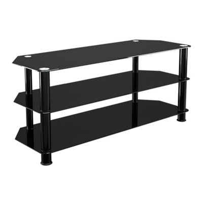 AVF Classic 1.14m Glass Corner TV Stand, for TVs up to 55" - Black
