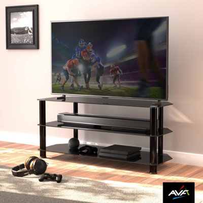 AVF Classic 1.14m Glass Corner TV Stand, for TVs up to 55" - Black