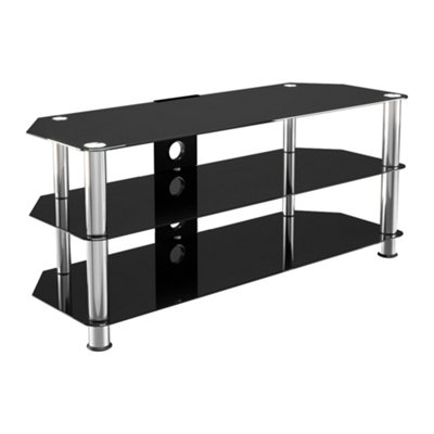 AVF Classic 1.14m Glass Corner TV Stand with Cable Management for TVs ...