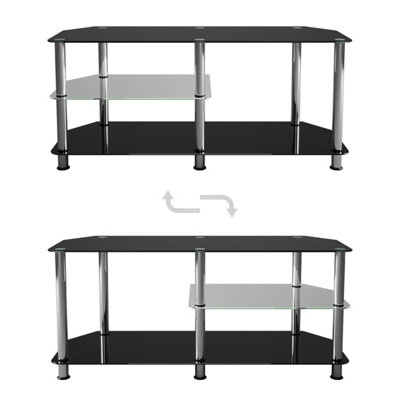 AVF Classic 1.14m Glass Corner TV Stand with Vertical Storage for TVs ...