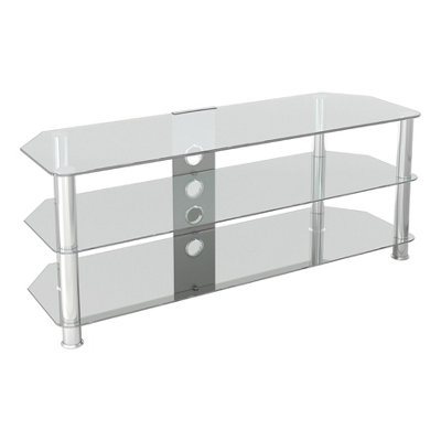 AVF Classic 1.25m Glass Corner TV Stand with Cable Management for TVs ...