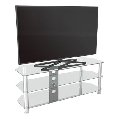 AVF Classic 1.25m Glass Corner TV Stand with Cable Management for TVs ...