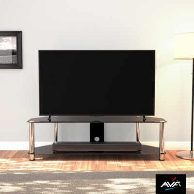 AVF Classic 1.4m Glass Corner TV Stand with Cable Management for TVs up ...