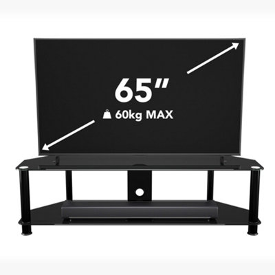 AVF Classic 1.4m Glass Corner TV Stand with Cable Management for TVs up ...
