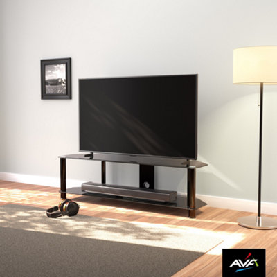 AVF Classic 1.4m Glass Corner TV Stand with Cable Management for TVs up ...