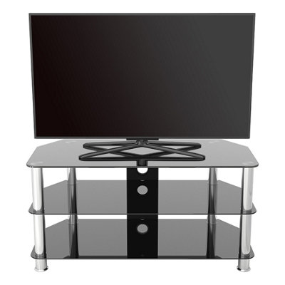 AVF Classic 1m Glass Corner TV Stand with Cable Management for TVs up ...