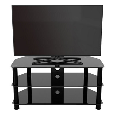 AVF Classic 1m Glass Corner TV Stand with Cable Management for TVs up ...