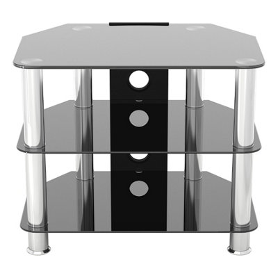 AVF Classic 60cm Glass Corner TV Stand with Cable Management for TVs up ...