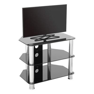 AVF Classic 60cm Glass Corner TV Stand with Cable Management for TVs up ...