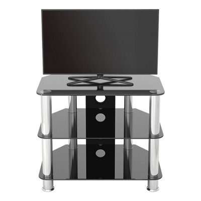 AVF Classic 60cm Glass Corner TV Stand with Cable Management for TVs up ...