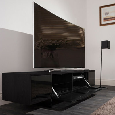 AVF Edge 1.6m Black TV Stand with Drop Door