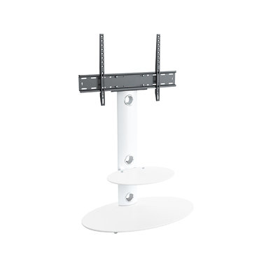 AVF Lugano 80cm Oval Pedestal TV Stand - Satin White