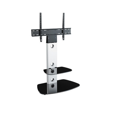 AVF Lugano TV Mounting Column with Shelves - Silver and Black