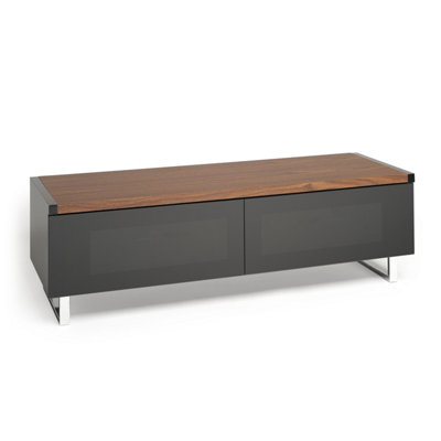 AVF Panorama 1.2m TV Stand with Reversible Top - Walnut & Black