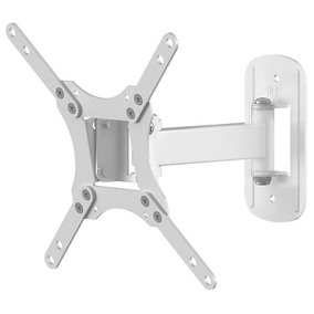 AVF - Single Head Extendable TV / Monitor Wall Mount 12-43" Tilt & Turn VESA Compatible, White