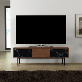AVF Skyline 1.4m Walnut and Black Marble effect TV Stand