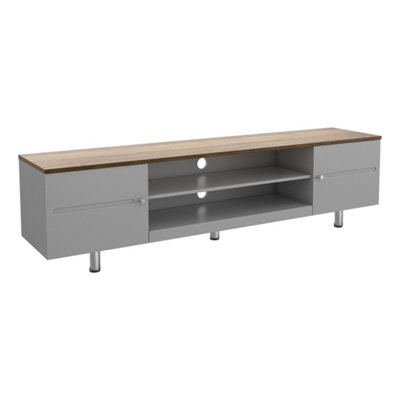 AVF Whitesands 1.9m TV Stand (Satin Grey & Wood)