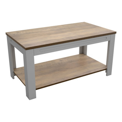 AVF Whitesands Coffee Table (Satin Grey & Wood)