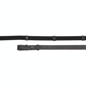 Aviemore Continental Leather Horse Rubber Reins Black (48in x 0.63in)
