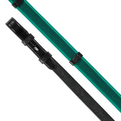 Aviemore Continental Leather Horse Rubber Reins Black/Green (48in x 0.63in) Price Comparisons | Compare The Build