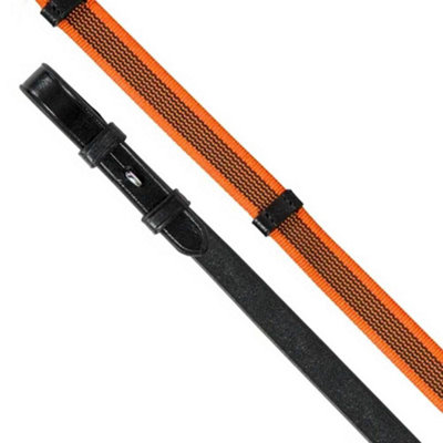 Aviemore Continental Leather Horse Rubber Reins Black/Orange (54in x 0.63in) Price Comparisons | Compare The Build