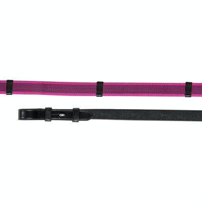 Aviemore Continental Leather Horse Rubber Reins Black/Pink (48in x 0.63in) Price Comparisons | Compare The Build