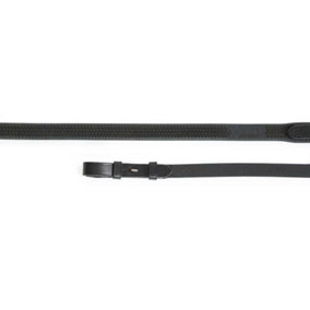 Aviemore Eventa Leather Horse Rubber Reins Black (48in x 0.63in)