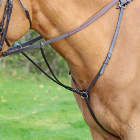 Aviemore Hunt Weight Leather Horse Breastplate Havana (Pony)