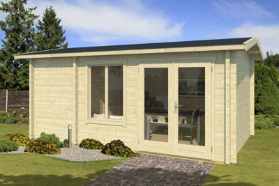 Aviemore-Log Cabin, Wooden Garden Room, Timber Summerhouse, Home Office - L540 x W354 x H251.6 cm