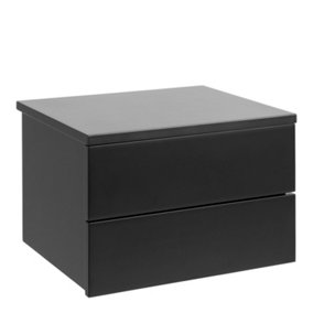 Avignon Bedside Table with 2 Drawers in Black