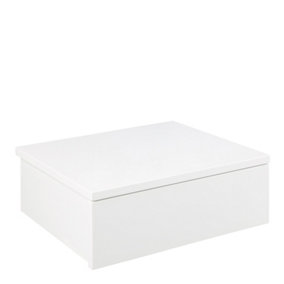 Avignon Square Bedside Table with 1 Drawer in White