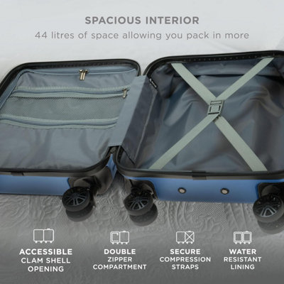 AVIO Jett 55cm Navy Underseat Cabin Bag Airline Approved Small Suitcase ...