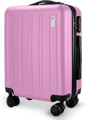 AVIO Pink Jett 55cm Underseat Cabin Bag Hard Case Airline Approved Small Suitcase with 360 Spinner Wheels Fits Ryanair & easyJet