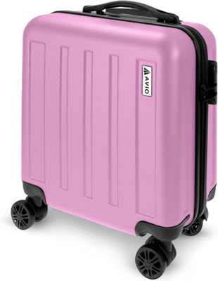 AVIO Pink Jett Cabin Suitcase 45x36x20cm Hard Case Lightweight Double Wheel Luggage Bag Durable ABS Hard Shell Telescopic Handle