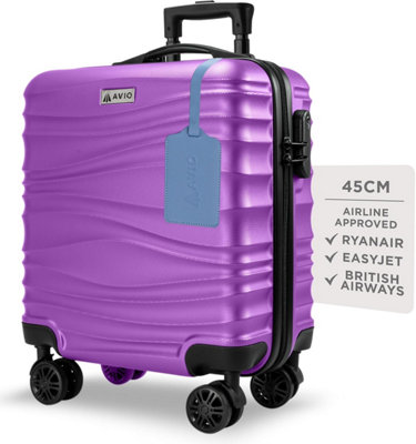 AVIO Wave Underseat Cabin Bag Purple 45x36x20cm Lightweight Hard