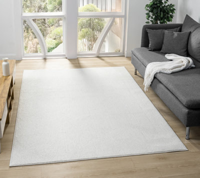 Avior Washable Plain Living Room Area Rug - Loop Pile Pebble Design ...