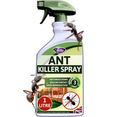 Aviro Ant Killer - Fast Acting Ant Killer Spray for Indoor and Outdoor Use for Immediate and Long Lasting Prevention. 1 Litre